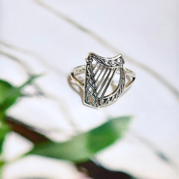 Sterling Silver Harp Ring