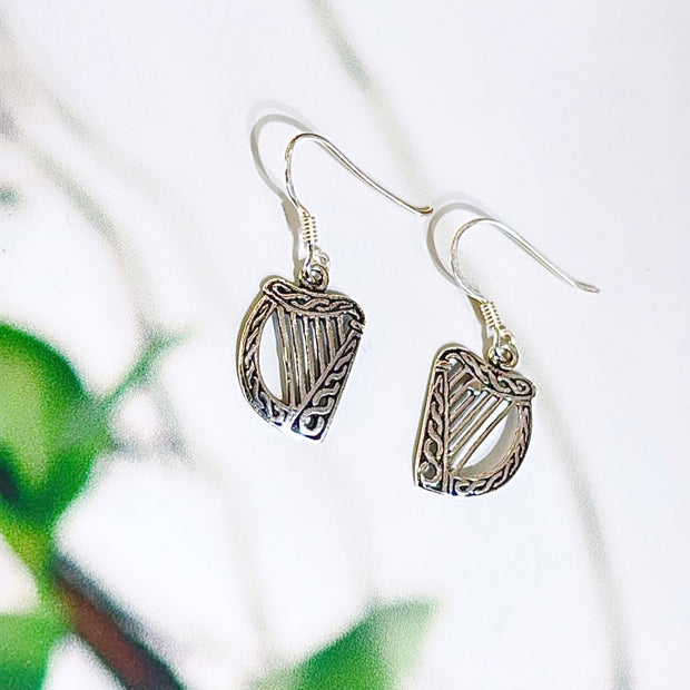 Sterling Silver Harp Earrings
