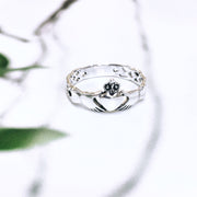 Sterling Silver Knotwork Claddagh Ring